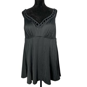 Swimsuits for All Black Swimsuit One Piece Swim Dress Wire Free Skater Swim Suit